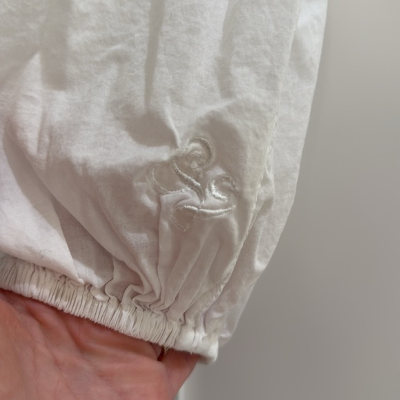 Rosalina Collections White Smocked Gown with Small White “L” Monogram 3M - Picture 5 of 8